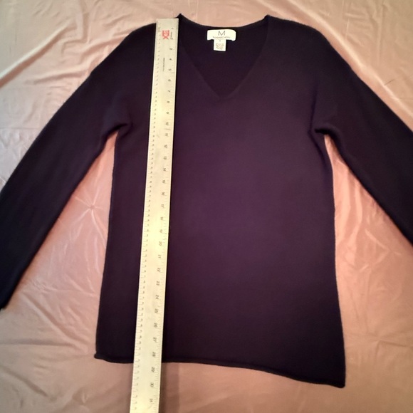 Magaschoni Cotton/Cashmere Blend Purple V-Neck Sweater Size Small MSRP $298 - Picture 7 of 7